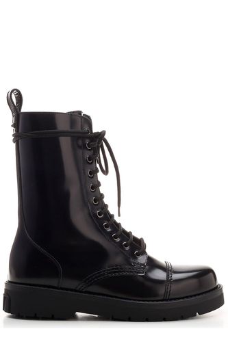 Round Toe Lace-up Boots - Valentino Garavani - Modalova