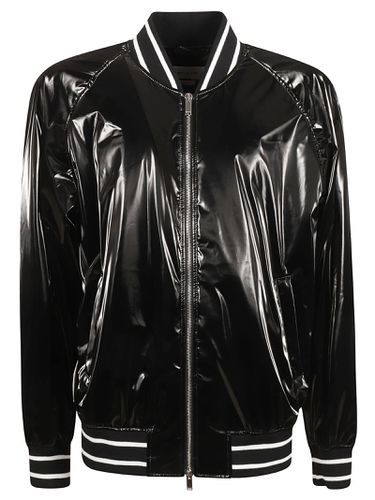 Stripe Trimmed Oversized Bomber - Alexander McQueen - Modalova