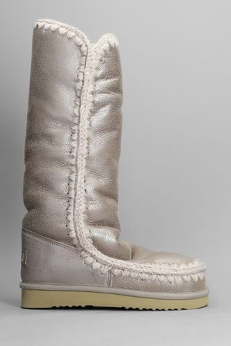 Eskimo 40 Low Heels Boots In Suede - Mou - Modalova