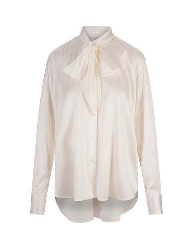 Satin Shirt With Neck Bow - Ermanno Scervino - Modalova