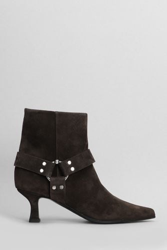 Avril 055 High Heels Ankle Boots In Suede - 3JUIN - Modalova