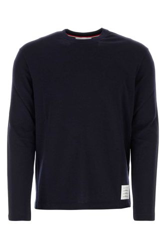 Midnight Blue Stretch Wool T-shirt - Thom Browne - Modalova