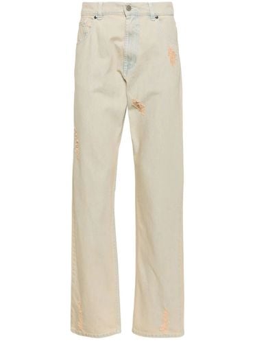 Mid-rise Straight-leg Distressed Jeans - MSGM - Modalova