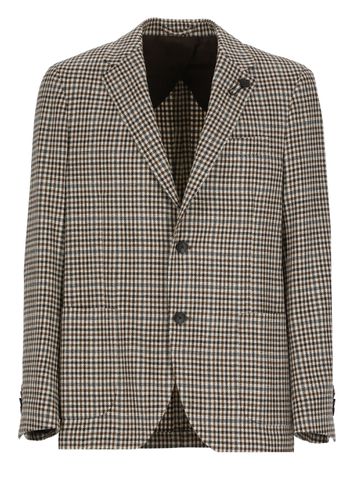 Red And Beige Checkered Jacket - Lardini - Modalova