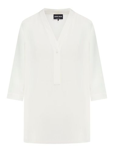 V-neck Straight Hem Blouse - Giorgio Armani - Modalova