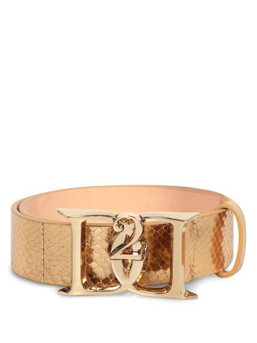 Gold Laminated Leather Belt - Dsquared2 - Modalova