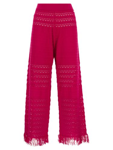 Lace Stitch Palazzo Trousers - Elisabetta Franchi - Modalova