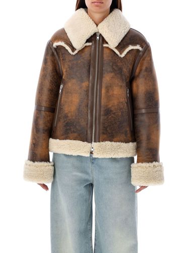 Eco Shearling Aviator Jacket - STAND STUDIO - Modalova