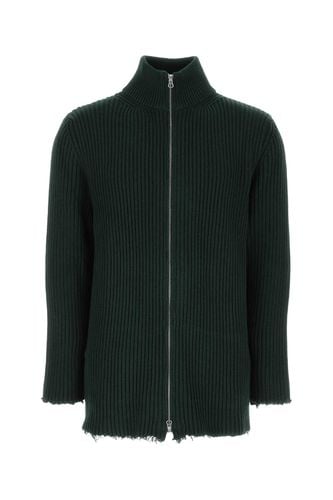 Bottle Green Cotton Blend Cardigan - MM6 Maison Margiela - Modalova