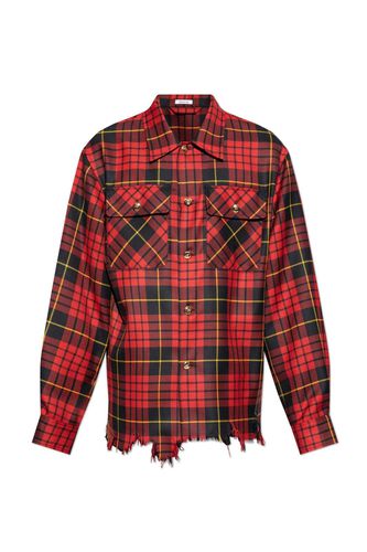 Distressed Tartan Overshirt - Alexander McQueen - Modalova