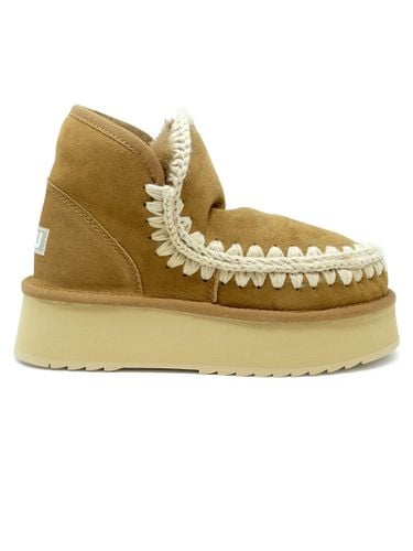 Mini Eskimo Leather Wool Rubber Platform Boot - Mou - Modalova