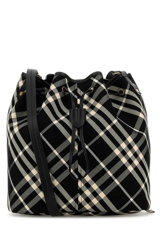 Printed Canvas Medium Check Bucket Bag - Burberry - Modalova