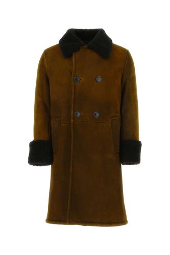 Prada Chocolate Shearling Coat - Prada - Modalova