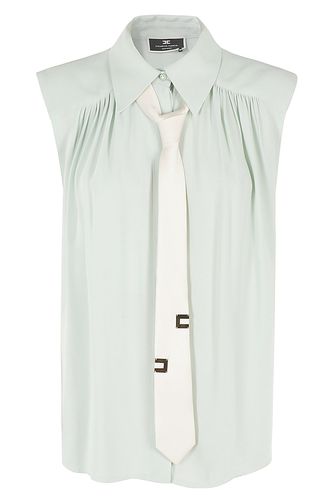 Sleevless Light Blue Shirt - Elisabetta Franchi - Modalova