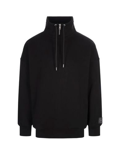 High Neck Sweatshirt With Logo Patch - Hugo Boss - Modalova