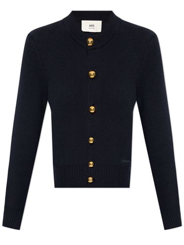 Navy Cotton Woll Blend Cardigan - Ami Alexandre Mattiussi - Modalova