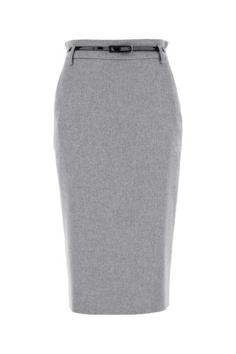 Grey Wool Ginseng Skirt - Max Mara Studio - Modalova