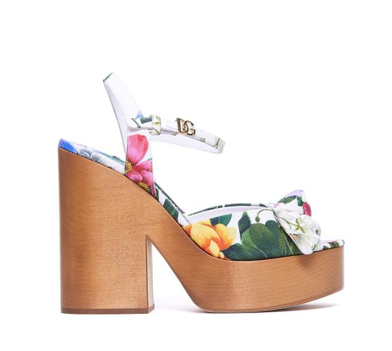 Floral Print Sandals - Dolce & Gabbana - Modalova