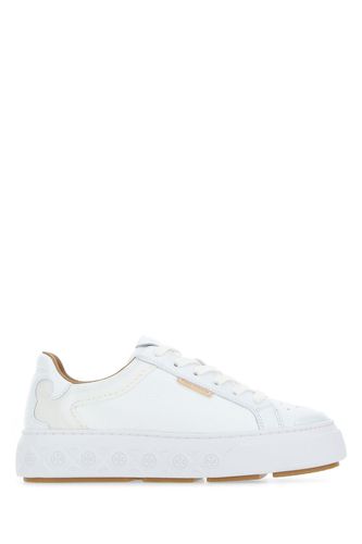 White Leather Ladybug Sneakers - Tory Burch - Modalova