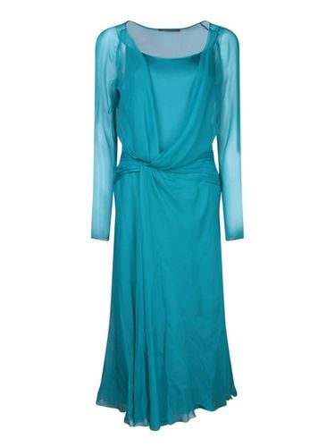 Draped Long-sleeved Midi Dress - Alberta Ferretti - Modalova