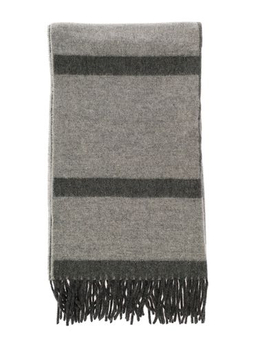 Scarf With Fringed Hem And Monogram In Jacquard Wool Woman - Totême - Modalova