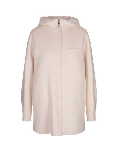 Moncler White Bouchet Down Jacket - Moncler - Modalova