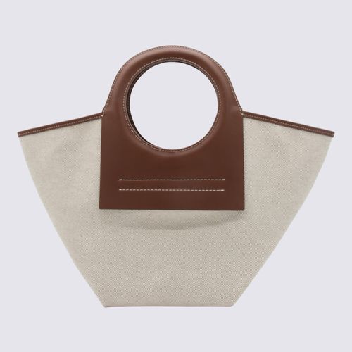 And Brown Leather And Canvas Cala Tote Bag - Hereu - Modalova