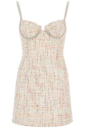 Tweed Sheath Dress With Crystal - self-portrait - Modalova