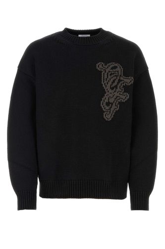 Black Cotton Blend Oversize Sweater - Off-White - Modalova