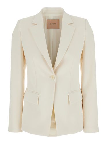 Single-breasted Jacket With Notched Revers In Viscose Blend Stretch Woman - TwinSet - Modalova