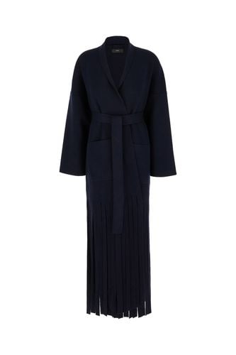 Midnight Blue Stretch Wool Blend Coat - Alanui - Modalova