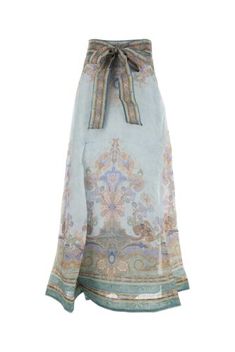 Printed Linen Blend Eden Skirt - Zimmermann - Modalova