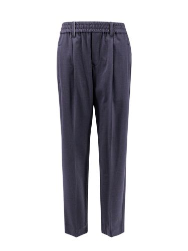 Trousers Made Of Fine Fresh Stretch Wool With Elastic Waistband And Side Welt Pockets - Brunello Cucinelli - Modalova