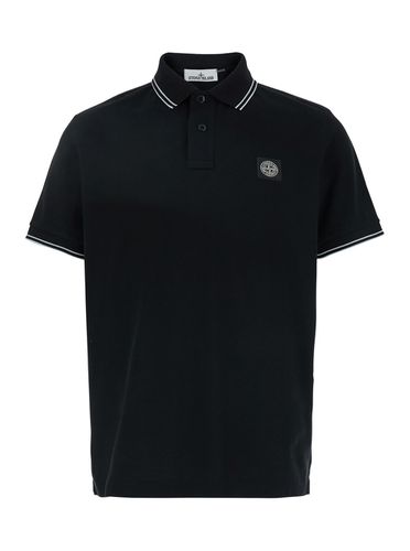 Polo Shirt With Classic Collar And Logo Patch On The Front In Cotton Stretch Man - Stone Island - Modalova