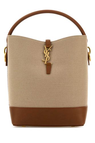 Two-tone Canvas And Leather Le 37 Bucket Bag - Saint Laurent - Modalova