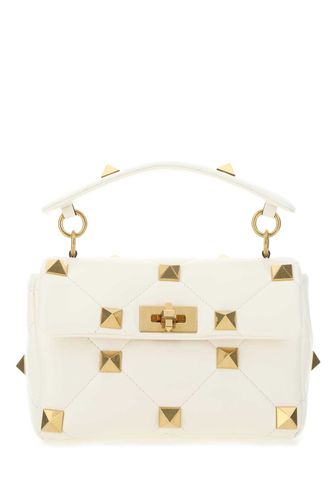 Ivory Nappa Leather Medium Roman Stud Handbag - Valentino Garavani - Modalova