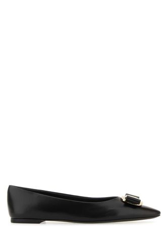 Black Leather Zea Ballerinas - Ferragamo - Modalova