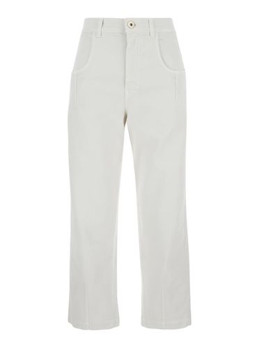 Pants With High Waist And Belt Loops And Pences Details In Cotton Stretch Woman - Eleventy - Modalova