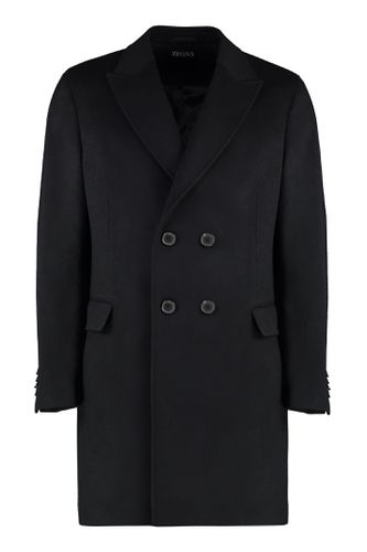 Wool Blend Double-breasted Coat - Zegna - Modalova