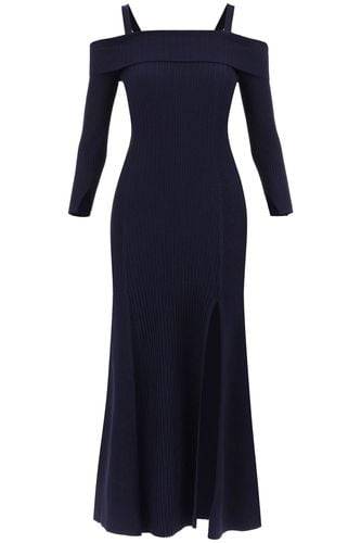 Long Knitted Off-the-shoulder Dress - Ganni - Modalova