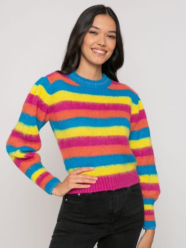 Brushed Knit Striped Sweater With Puff Sleeves - MC2 Saint Barth - Modalova