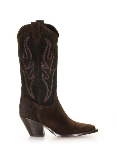 Santa Fe Cowboy Style Texan Boot In Embroidered Suede - Sonora - Modalova