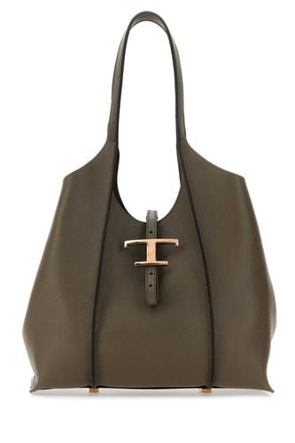 Dove Grey Leather Mini T Timeless Shoulder Bag - Tod's - Modalova