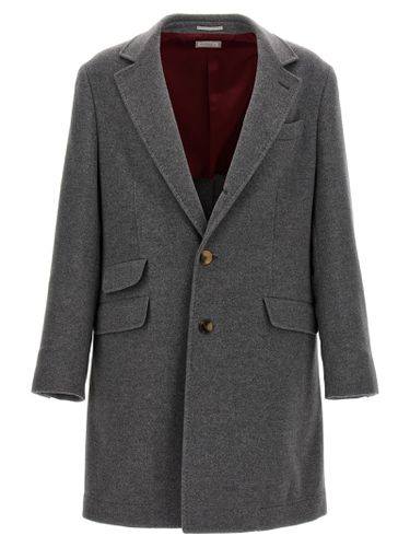 Single-breasted Cashmere Coat - Brunello Cucinelli - Modalova