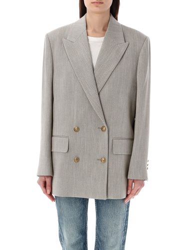 Double Breasted Herringbone Blazer - Golden Goose - Modalova