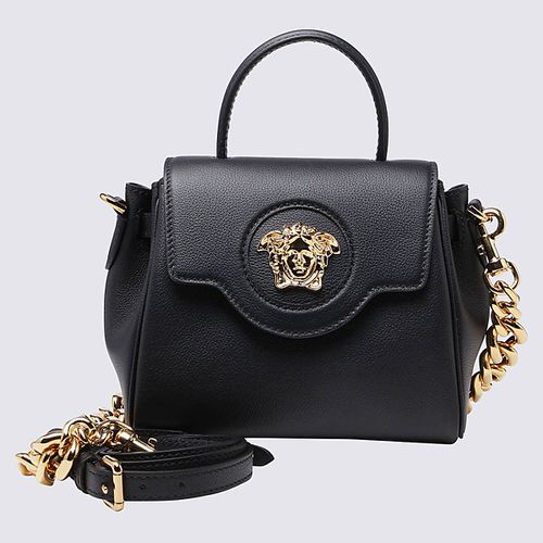 Leather Medusa Handle Bag - Versace - Modalova