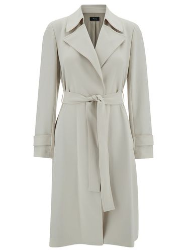 Off- Trench Coat With Revers Collar In Triacetate Blend Woman - Theory - Modalova