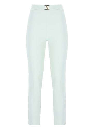 Logo-plaque Straigh-leg Trousers - Elisabetta Franchi - Modalova