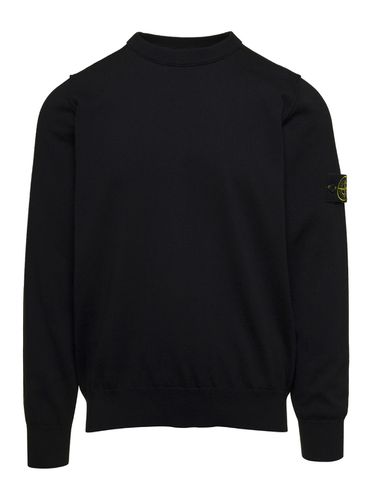 Crew Neck Sweater With Logo Application On Sleeve In Cotton Man - Stone Island - Modalova