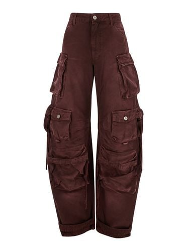 Fern Cargo Jeans With Logo Patch In Denim Woman - The Attico - Modalova